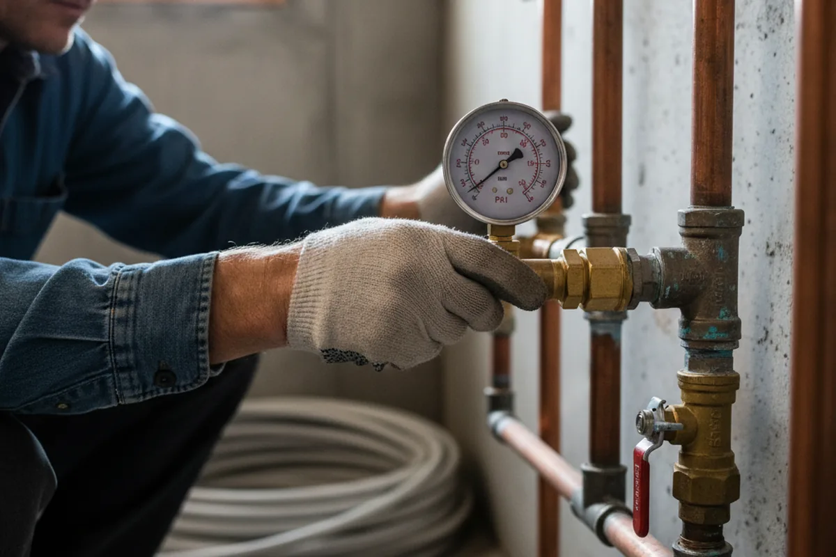 Pressure testing a repaired line during Water Line Repair in Homewood